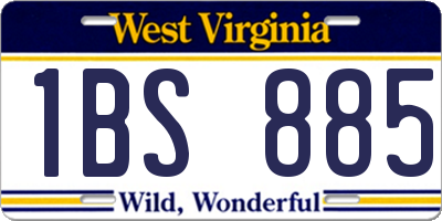 WV license plate 1BS885