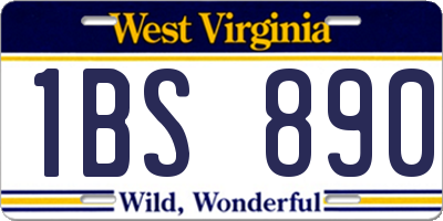 WV license plate 1BS890