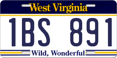 WV license plate 1BS891
