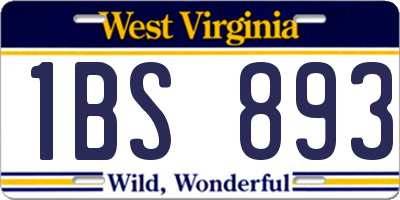 WV license plate 1BS893