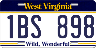 WV license plate 1BS898