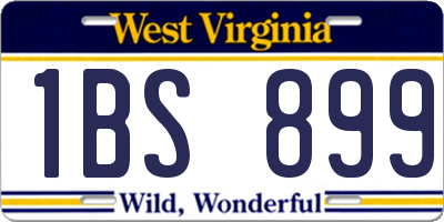WV license plate 1BS899