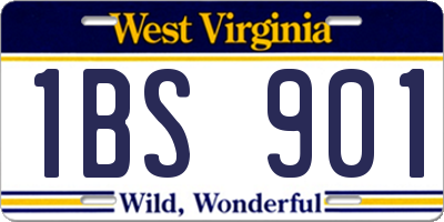 WV license plate 1BS901