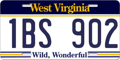 WV license plate 1BS902