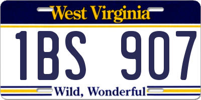 WV license plate 1BS907