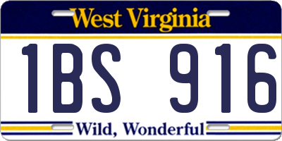 WV license plate 1BS916