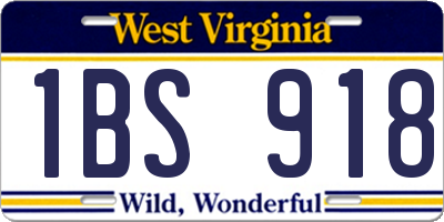WV license plate 1BS918