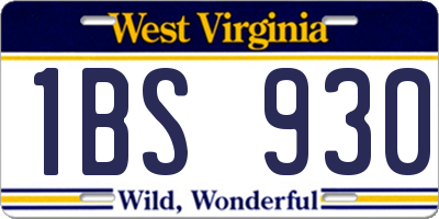 WV license plate 1BS930