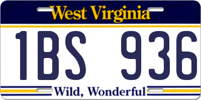 WV license plate 1BS936