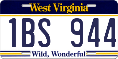 WV license plate 1BS944