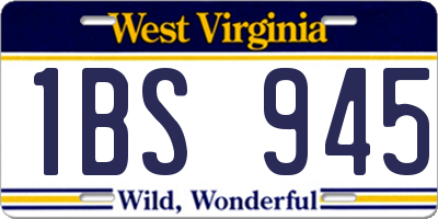 WV license plate 1BS945