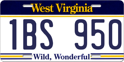 WV license plate 1BS950