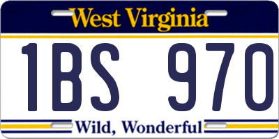 WV license plate 1BS970