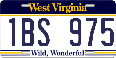 WV license plate 1BS975