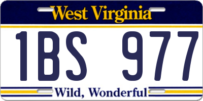 WV license plate 1BS977