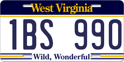 WV license plate 1BS990
