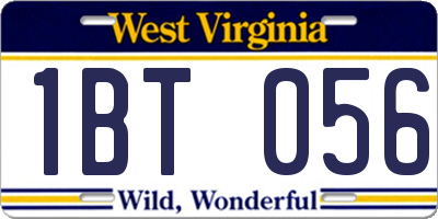 WV license plate 1BT056