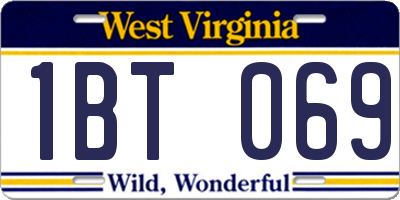 WV license plate 1BT069