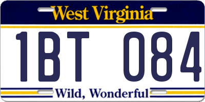 WV license plate 1BT084