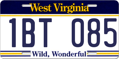 WV license plate 1BT085