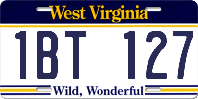 WV license plate 1BT127