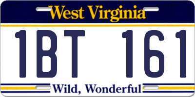 WV license plate 1BT161