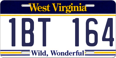WV license plate 1BT164