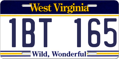 WV license plate 1BT165