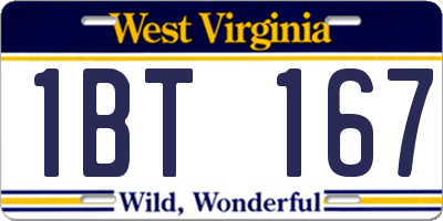 WV license plate 1BT167