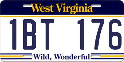 WV license plate 1BT176