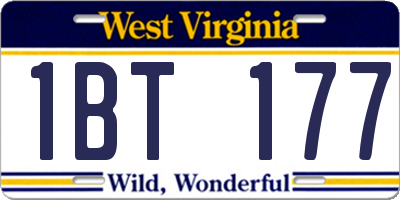 WV license plate 1BT177