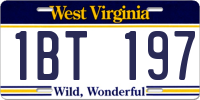 WV license plate 1BT197