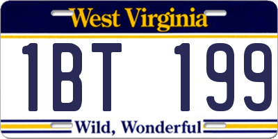 WV license plate 1BT199