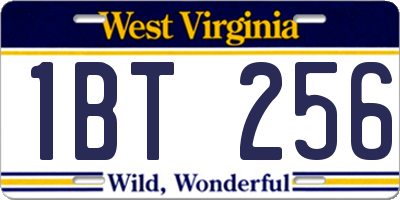 WV license plate 1BT256