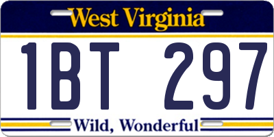 WV license plate 1BT297