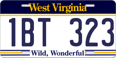 WV license plate 1BT323
