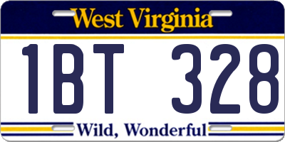 WV license plate 1BT328