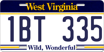 WV license plate 1BT335