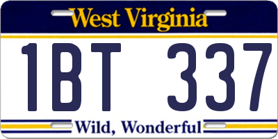 WV license plate 1BT337