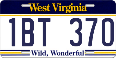 WV license plate 1BT370