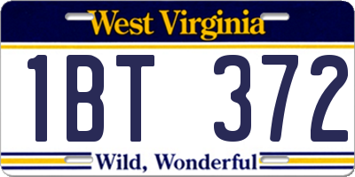 WV license plate 1BT372