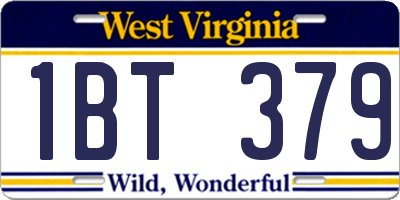 WV license plate 1BT379