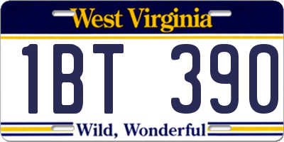 WV license plate 1BT390
