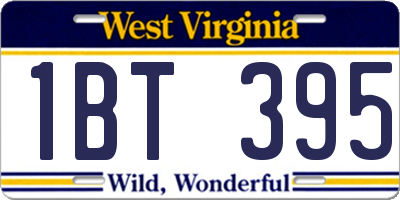 WV license plate 1BT395