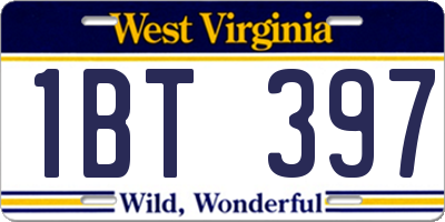 WV license plate 1BT397