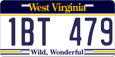 WV license plate 1BT479