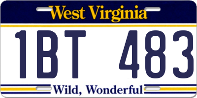 WV license plate 1BT483