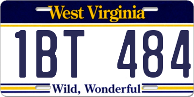 WV license plate 1BT484