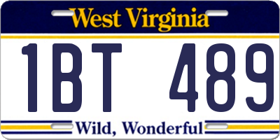 WV license plate 1BT489