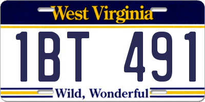 WV license plate 1BT491